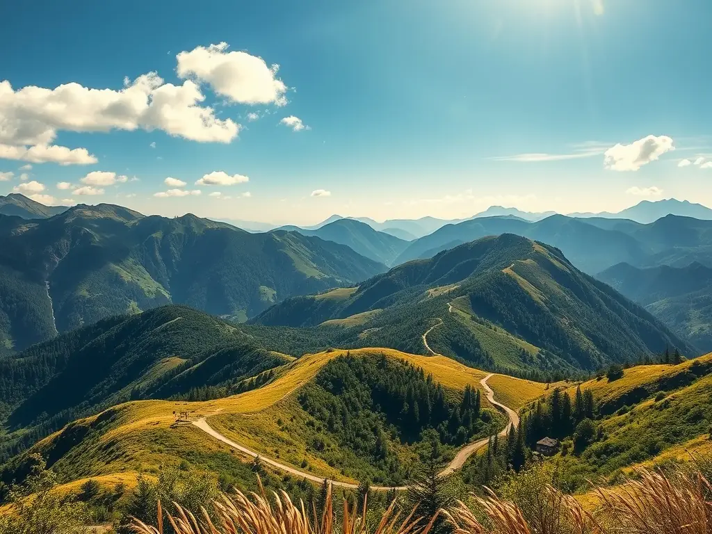 A scenic view from a GreenWild hiking trail, highlighting the natural beauty and the importance of preserving these spaces through responsible hiking practices.
